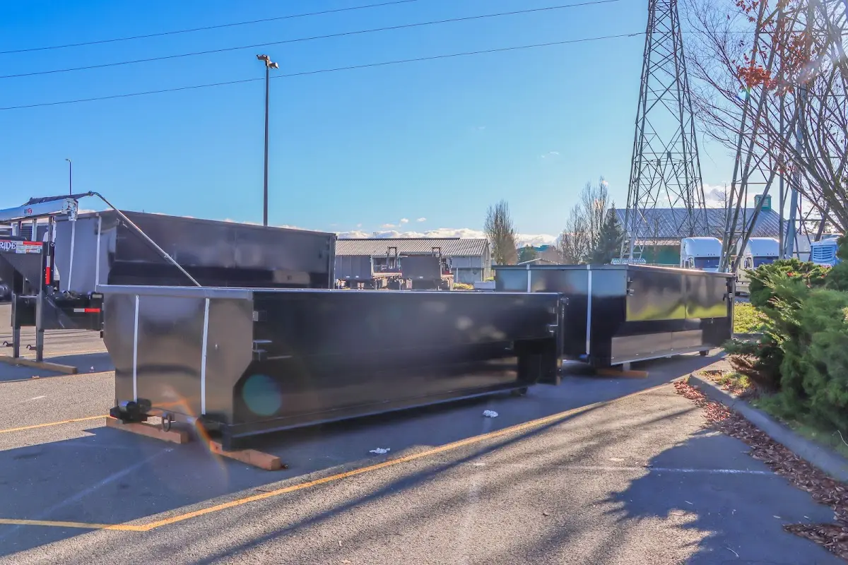 Roll-off dumpster ready for waste disposal at job site for Estate Cleanout Dumpster Rental in Tiburon